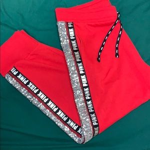 PINK brand ❤️Red❤️ sweatpants!!